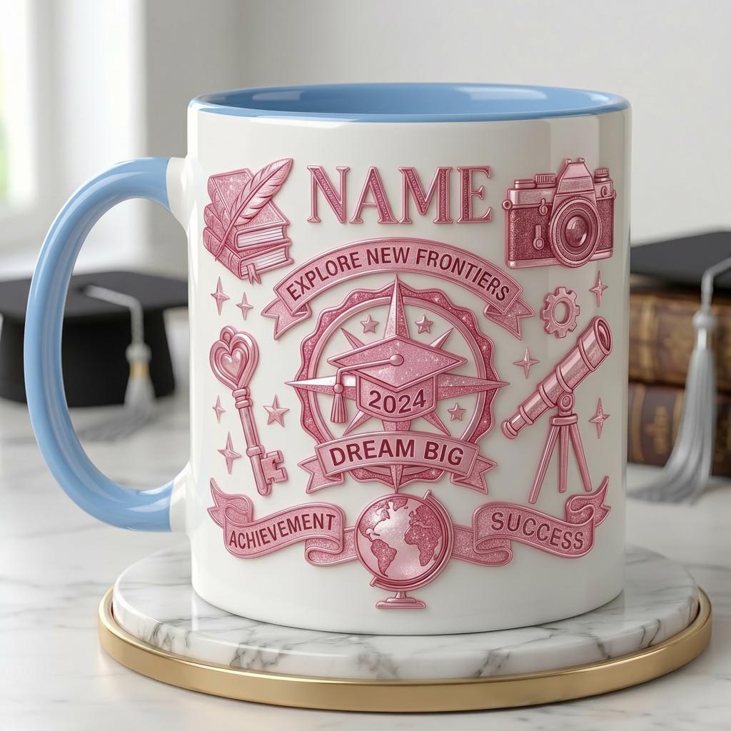 Personalized Graduation Mug Class Of 2026, Faux 3D Effect Mug, Congrats Grad Gift
