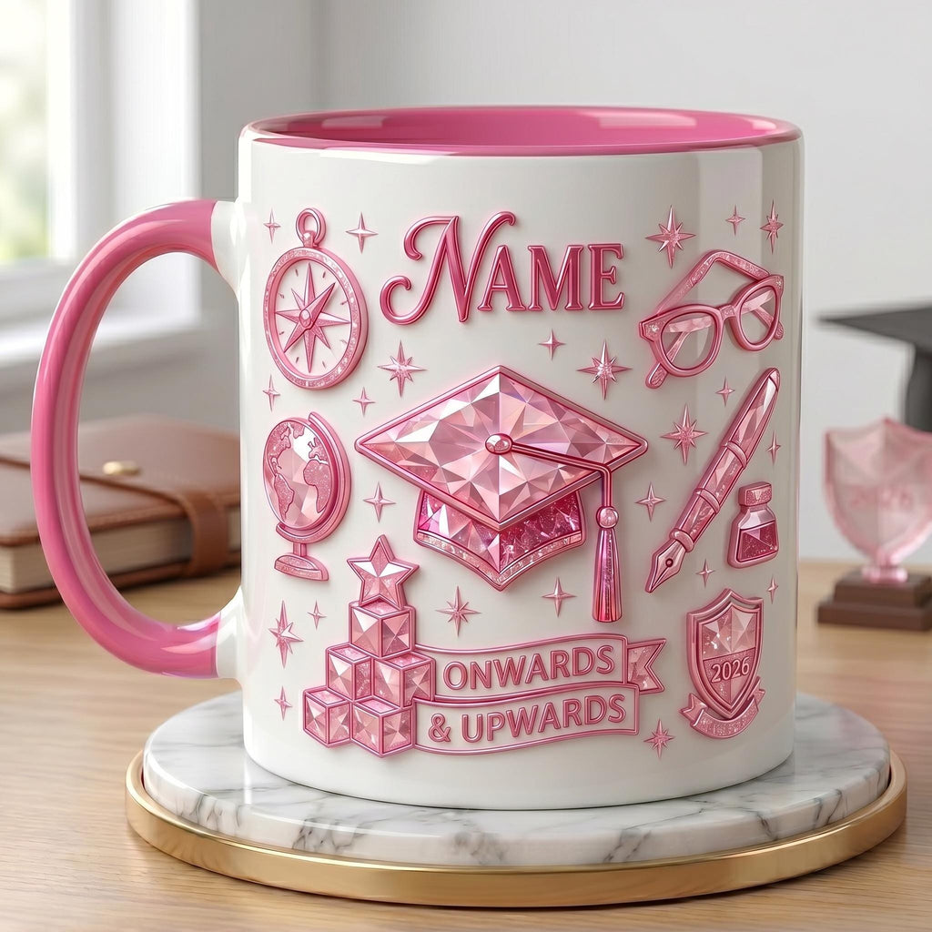 Personalized Graduation Mug Class Of 2026 Gift, Faux 3D Effect Mug Senior Celebration