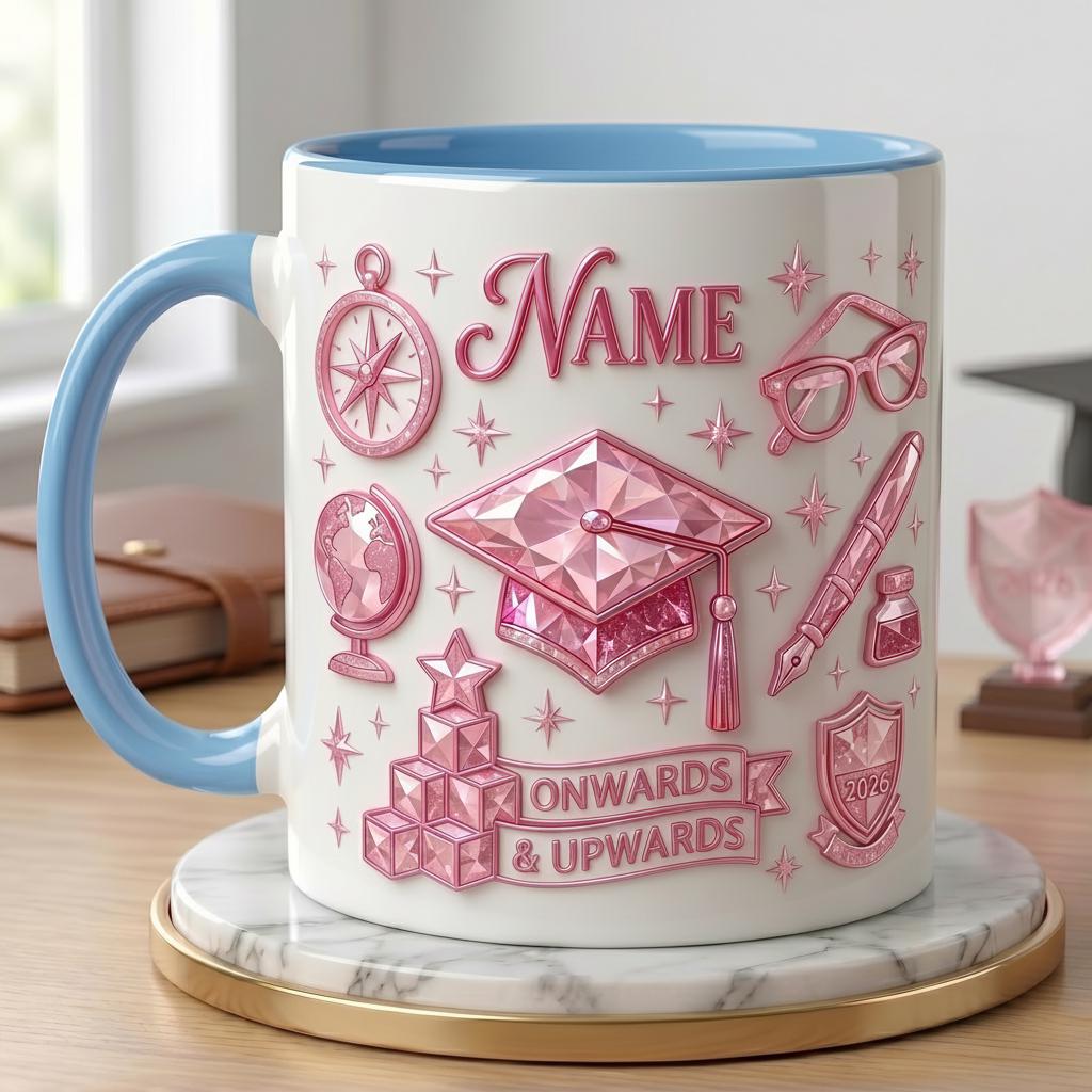 Personalized Graduation Mug Class Of 2026 Gift, Faux 3D Effect Mug Senior Celebration