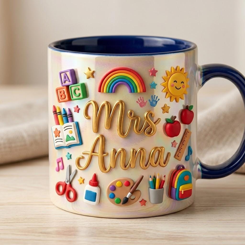 Personalized Teacher Mug, Custom Preschool Classroom Cup, School Coffee Gift for Educator, Kindergarten Appreciation