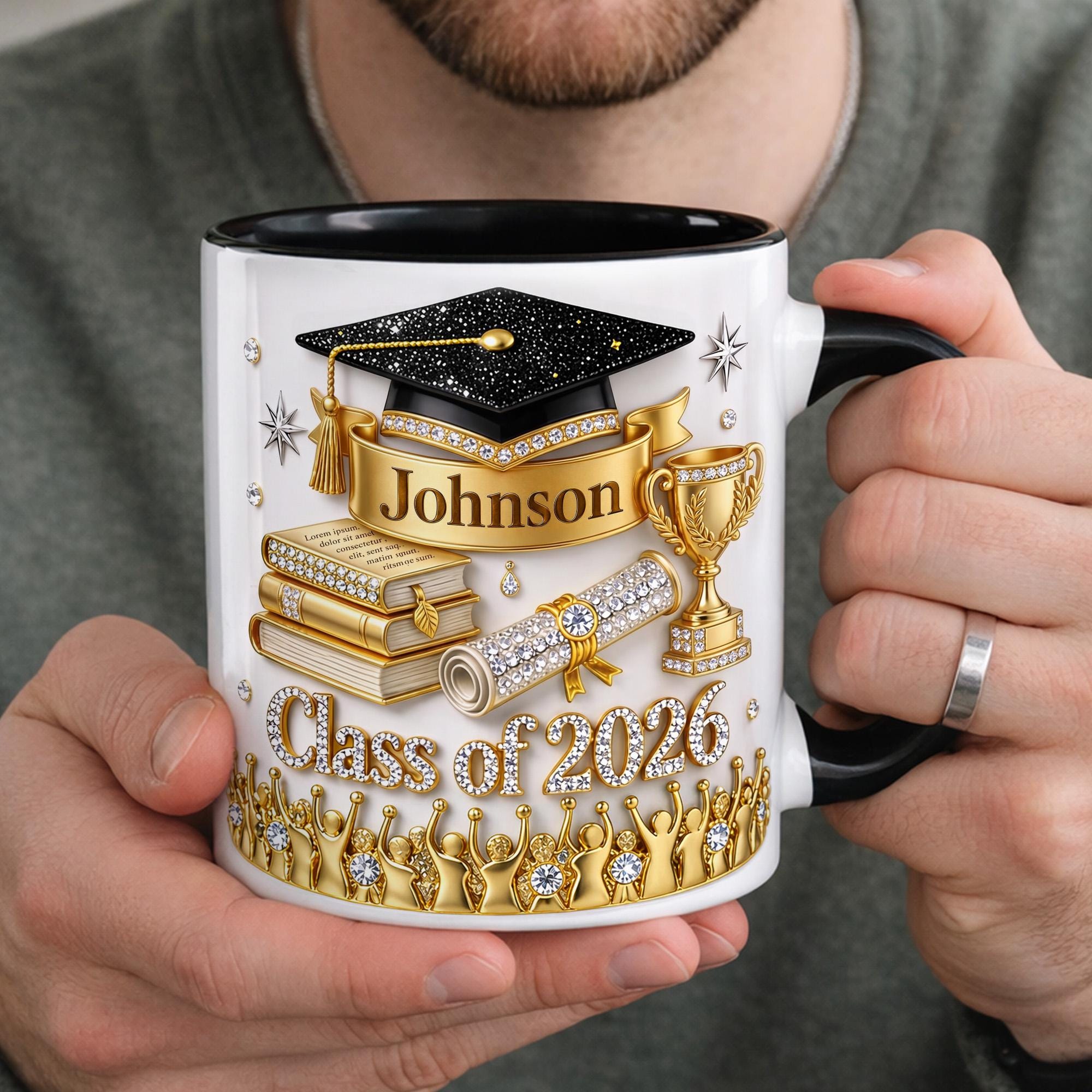 Personalized Graduation 2D Mug, Women Graduation Gift, Grad Gift For Daughter From Mom Dad, 2026 Bachelor Degree Graduate Mug, Class of 2026