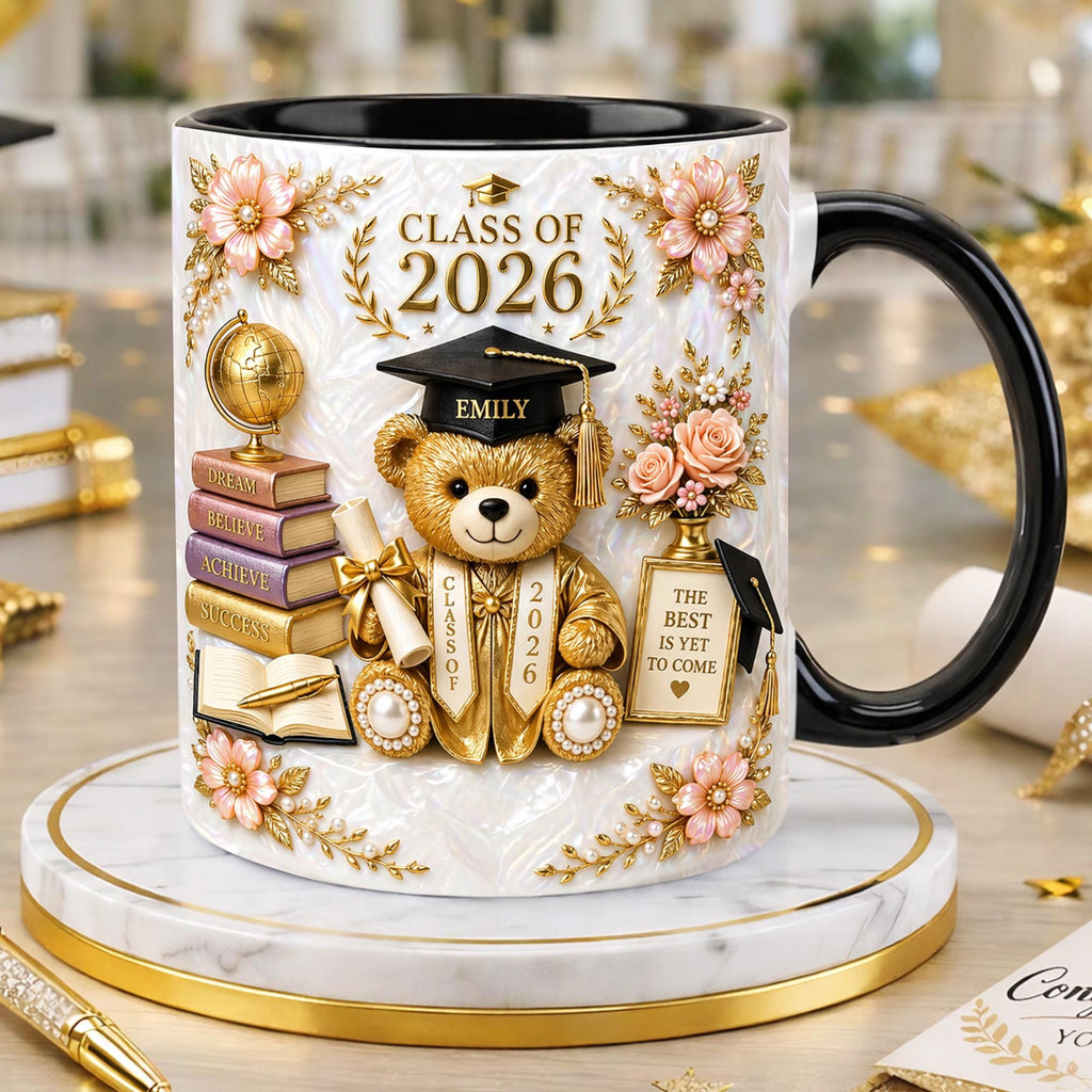Personalized Graduation 2D Mug, Graduation Gift, Grad Gift For Daughter Son From Mom Dad, 2026 Bachelor Degree Graduate Mug, Class of 2026