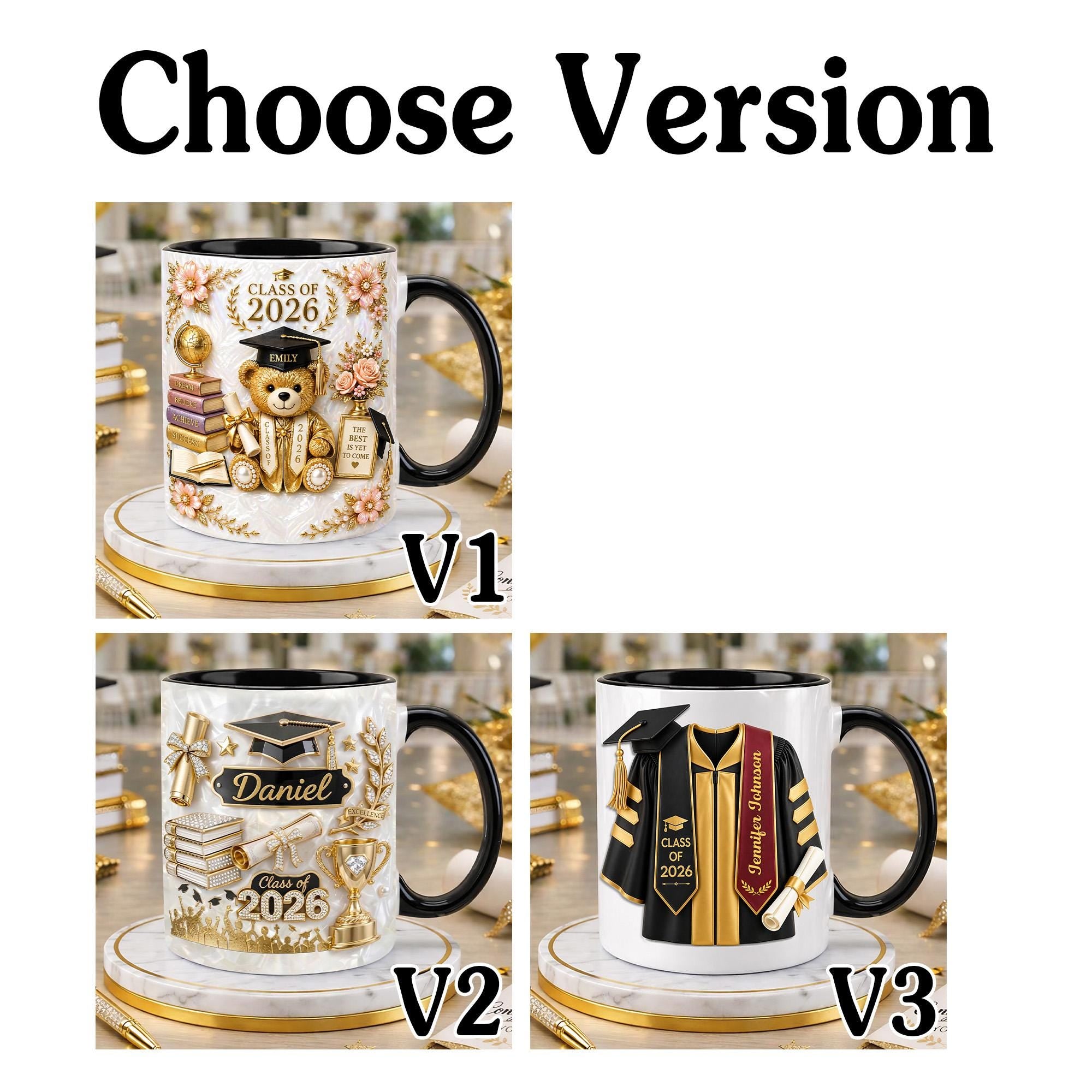 Personalized Graduation 2D Mug, Graduation Gift, Grad Gift For Daughter Son From Mom Dad, 2026 Bachelor Degree Graduate Mug, Class of 2026